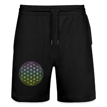 yoga - Stanley/Stella Trainer Unisex Organic Jogging Shorts - black - Front - Nik (191cm) & Marisol (170cm)