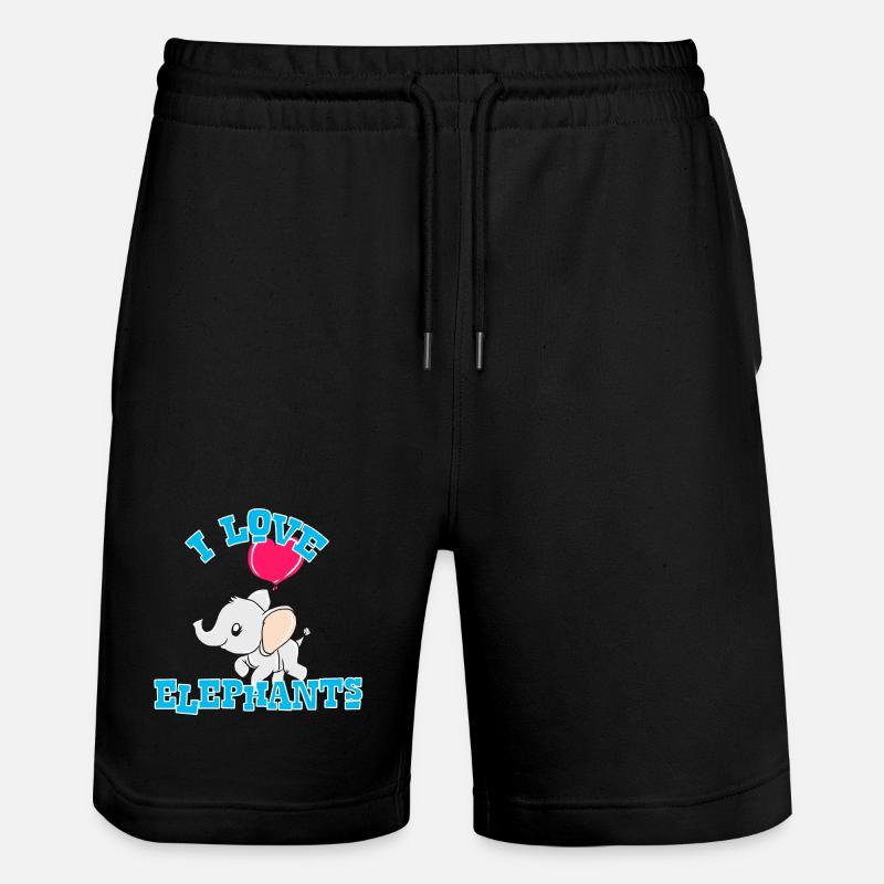 Elefant - Stanley/Stella Unisex Bio Joggingshorts Trainer  - Schwarz