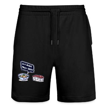 Sushi Miso Suppe Lieblingsessen Essen Mahlzeit - Stanley/Stella Unisex Bio Joggingshorts Trainer  - Schwarz - Vorne - Nik (191cm) & Marisol (170cm)