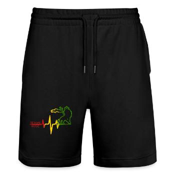 Icône du rythme du reggae Lion - Short de jogging bio TRAINER Stanley/Stella unisexe - noir - Devant - Nik (191cm) & Marisol (170cm)