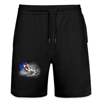 Ski - Stanley/Stella Unisex Bio Joggingshorts Trainer  - Schwarz - Vorne - Nik (191cm) & Marisol (170cm)