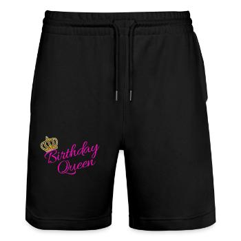 Birthday Queen Partnerlook Statement Cool - Short de jogging bio TRAINER Stanley/Stella unisexe - noir - Devant - Nik (191cm) & Marisol (170cm)
