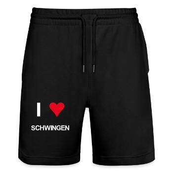I love schwingen - Stanley/Stella Unisex Bio Joggingshorts Trainer  - Schwarz - Vorne - Nik (191cm) & Marisol (170cm)