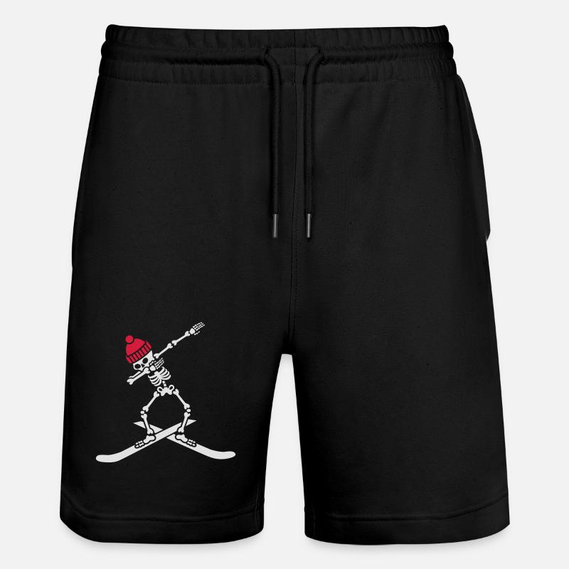 Dab dabbing skeleton ski skiing - Stanley/Stella Unisex Bio Joggingshorts Trainer  - Schwarz