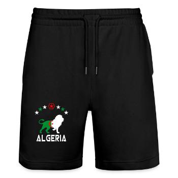 Algerien Löwen Flaggen Design / Geschenk - Stanley/Stella Unisex Bio Joggingshorts Trainer  - Schwarz - Vorne - Nik (191cm) & Marisol (170cm)