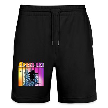 Apres ski - Stanley/Stella Trainer Unisex Organic Jogging Shorts - black - Front - Nik (191cm) & Marisol (170cm)