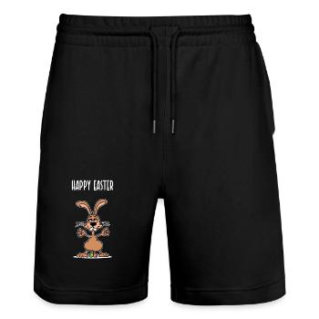 Funny Easter Bunny Funny Saying Easter Bunny Easter - Stanley/Stella Trainer Unisex Organic Jogging Shorts - black - Front - Nik (191cm) & Marisol (170cm)