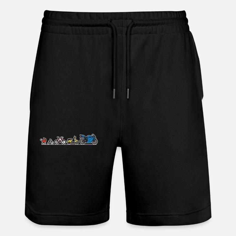 Biker Evolution Motorrad Entwicklung Fortschritt - Stanley/Stella Unisex Bio Joggingshorts Trainer - Schwarz