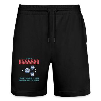 Meilleur T-shirt d'ingénieur nucléaire, citation drôle - Short de jogging bio TRAINER Stanley/Stella unisexe - noir - Devant - Nik (191cm) & Marisol (170cm)