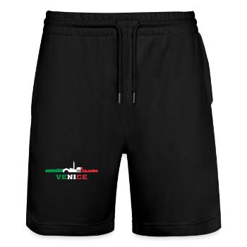 Venise City Skyline Italie Landmark, Venezia Italia - Short de jogging bio TRAINER Stanley/Stella unisexe - noir - Devant - Nik (191cm) & Marisol (170cm)