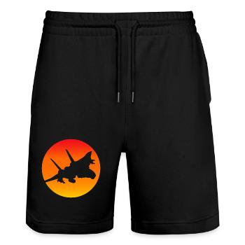 Avion de chasse F-14 Tomcat - Short de jogging bio TRAINER Stanley/Stella unisexe - noir - Devant - Nik (191cm) & Marisol (170cm)