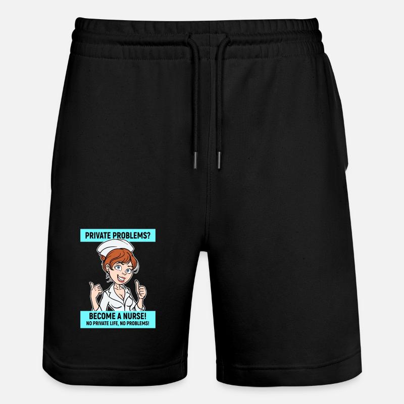 Krankenschwester Lustig Statement Pflegerin Beruf - Stanley/Stella Unisex Bio Joggingshorts Trainer  - Schwarz