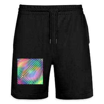 Colored Rounds 3d - Short de jogging bio TRAINER Stanley/Stella unisexe - noir - Devant - Nik (191cm) & Marisol (170cm)