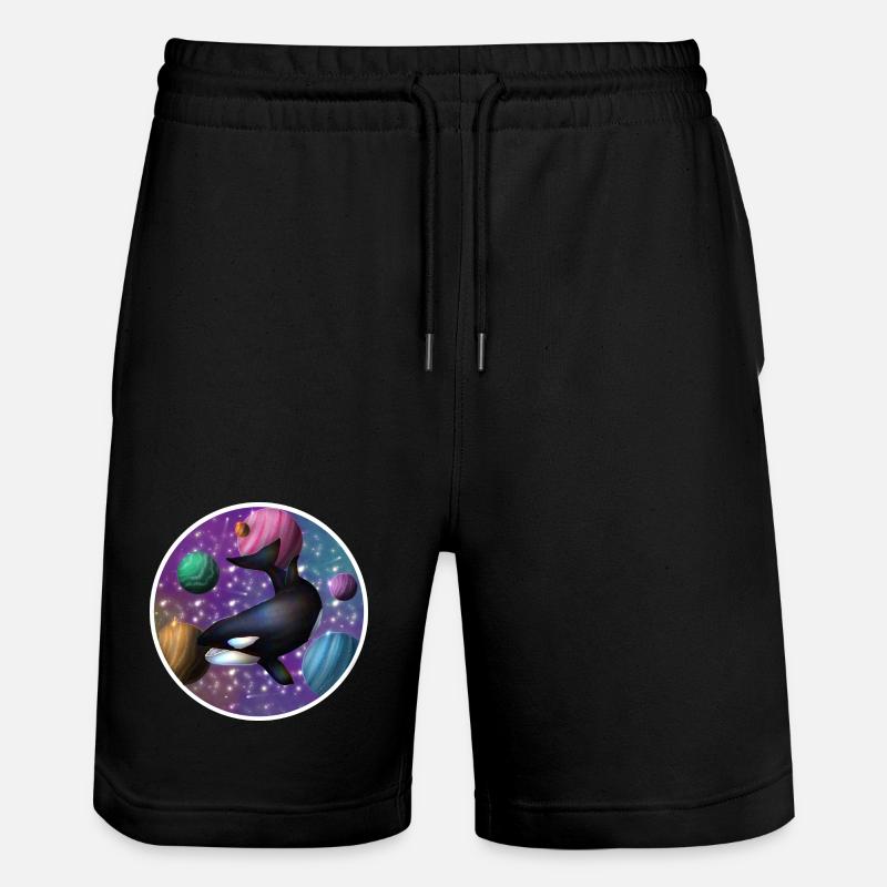 Orca im Raum - Stanley/Stella Unisex Bio Joggingshorts Trainer  - Schwarz