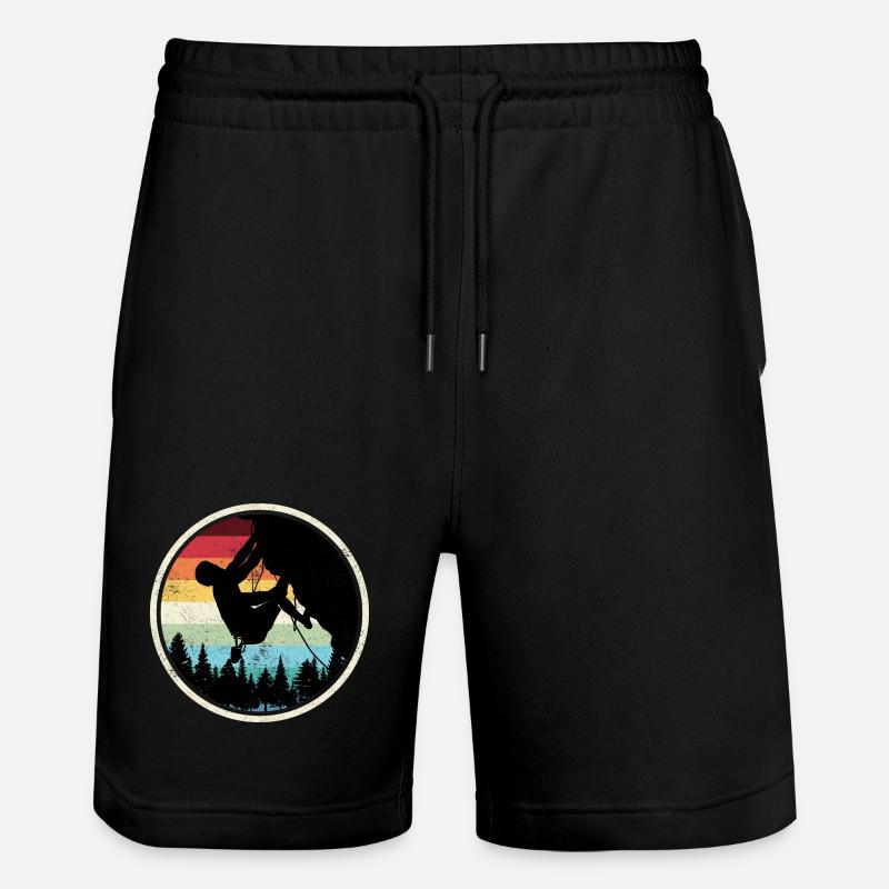 Rainbow Forest Climber Silhouette - Stanley/Stella Trainer Unisex Organic Jogging Shorts - black