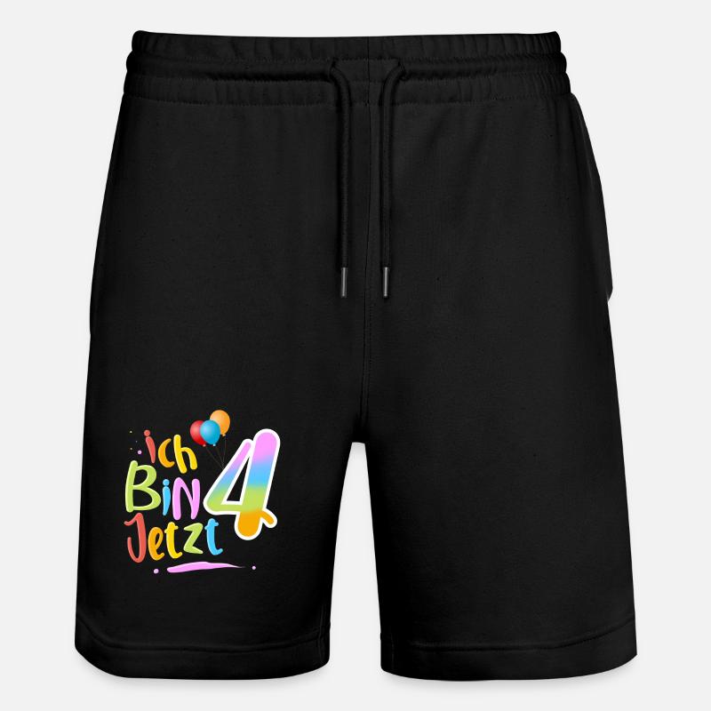 Ich Bin Jetzt 4 - Stanley/Stella Unisex Bio Joggingshorts Trainer - Schwarz