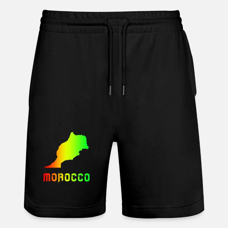 Morocco Rainbow Maps Design / Gift - Stanley/Stella Trainer Unisex Organic Jogging Shorts - black