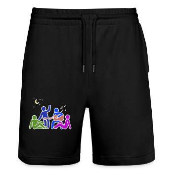 Freundschaft Buddy Beste Freunde - Stanley/Stella Unisex Bio Joggingshorts Trainer  - Schwarz - Vorne - Nik (191cm) & Marisol (170cm)