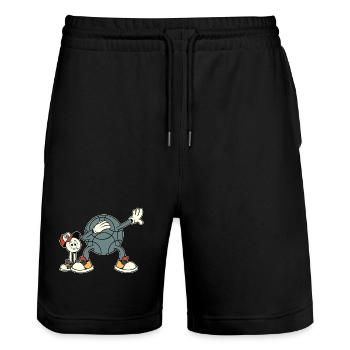 Dabbing boulet de petanque tenue pour boulet - Short de jogging bio TRAINER Stanley/Stella unisexe - noir - Devant - Nik (191cm) & Marisol (170cm)