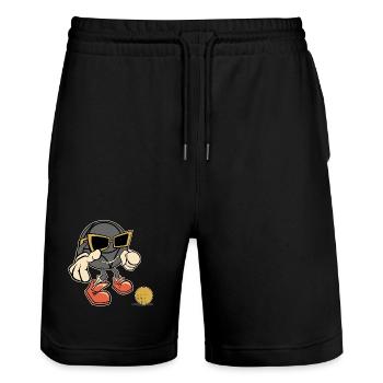 Boule ball sunglasses petanque outfit for boulers - Stanley/Stella Trainer Unisex Organic Jogging Shorts - black - Front - Nik (191cm) & Marisol (170cm)