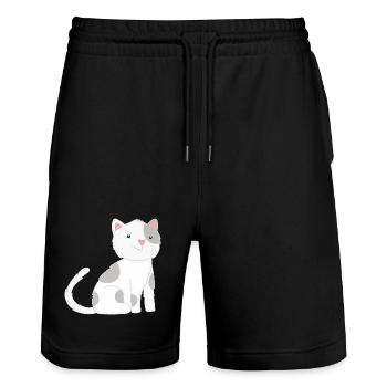 Cat cats - Stanley/Stella Trainer Unisex Organic Jogging Shorts - black - Front - Nik (191cm) & Marisol (170cm)