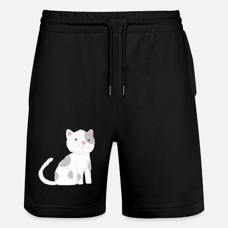 Katze Katzen - Stanley/Stella Unisex Bio Joggingshorts Trainer  - Schwarz