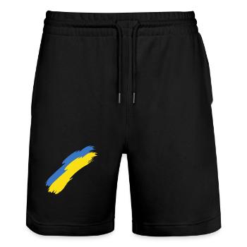 Ukraine - Stanley/Stella Unisex Bio Joggingshorts Trainer  - Schwarz - Vorne - Nik (191cm) & Marisol (170cm)