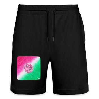 Herz-Chakra-Heilung - Sonja Ariel von Staden - Stanley/Stella Unisex Bio Joggingshorts Trainer  - Schwarz - Vorne - Nik (191cm) & Marisol (170cm)