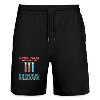Lustiges Chemieingenieur-Zitat für Chemical Engi - Stanley/Stella Unisex Bio Joggingshorts Trainer  - Schwarz - Vorne - Nik (191cm) & Marisol (170cm)