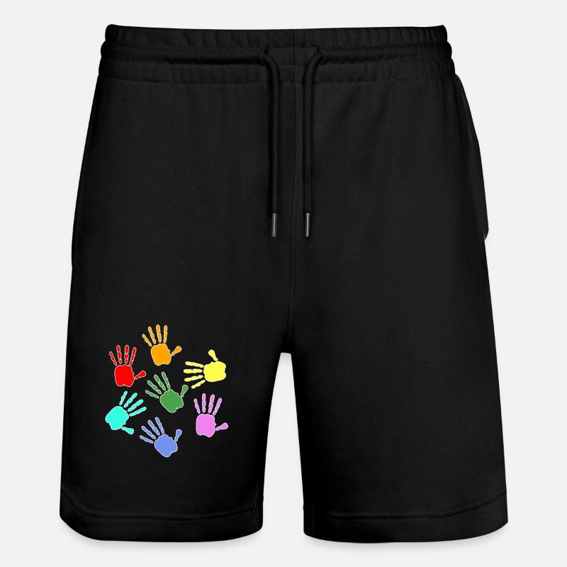 Peindre les mains des enfants - Short de jogging bio TRAINER Stanley/Stella unisexe - noir