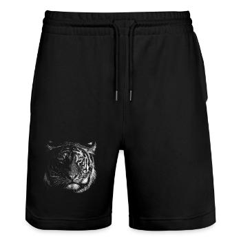 Tigre - Short de jogging bio TRAINER Stanley/Stella unisexe - noir - Devant - Nik (191cm) & Marisol (170cm)