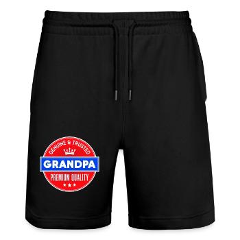 Großpapa Opa Statement Großvater Alles Gute - Stanley/Stella Unisex Bio Joggingshorts Trainer  - Schwarz - Vorne - Nik (191cm) & Marisol (170cm)