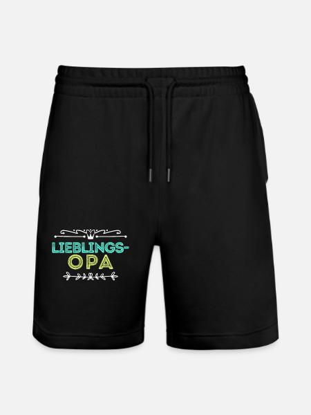 Statement Lieblingsopa Opa Großvater - Stanley/Stella Unisex Bio Joggingshorts Trainer - Schwarz