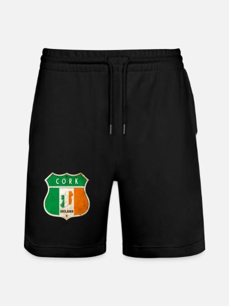 Cork Ierland Wapenschild Vlaggen Ontwerp - Stanley/Stella uniseks bio-joggingshorts Mover  - zwart