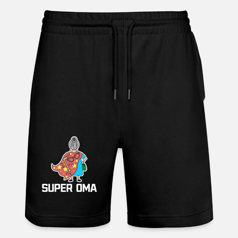 Superoma Brille Großmama Oma Statement Großmutter - Stanley/Stella Unisex Bio Joggingshorts Trainer  - Schwarz