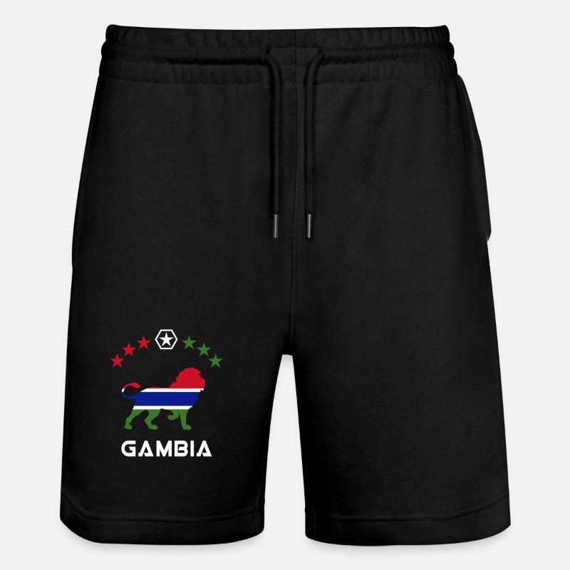 Design drapeau lion Gambie - Short de jogging bio TRAINER Stanley/Stella unisexe - noir