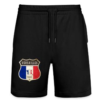 Versailles Frankreich Wappen Flaggen Design - Stanley/Stella Unisex Bio Joggingshorts Trainer  - Schwarz - Vorne - Nik (191cm) & Marisol (170cm)