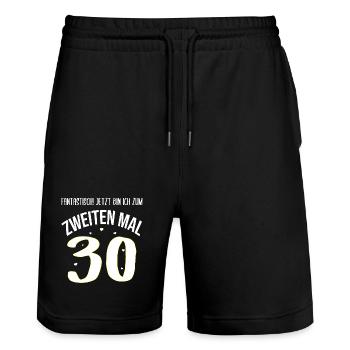 Geburtstag 60 Jahre Frau 2. mal 30 Geschenk - Stanley/Stella Unisex Bio Joggingshorts Trainer  - Schwarz - Vorne - Nik (191cm) & Marisol (170cm)