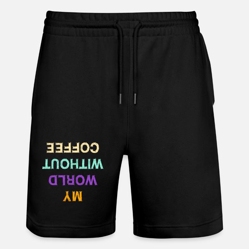 Lustig Kaffee Koffein Statement Kaffeeliebhaber - Stanley/Stella Unisex Bio Joggingshorts Trainer  - Schwarz