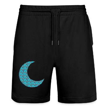 orientmuster Mondsichel, beliebtes naturmuster - Stanley/Stella Unisex Bio Joggingshorts Trainer  - Schwarz - Vorne - Nik (191cm) & Marisol (170cm)