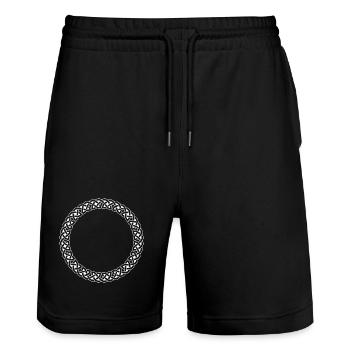 Celtic Knot - Stanley/Stella Trainer Unisex Organic Jogging Shorts - black - Front - Nik (191cm) & Marisol (170cm)
