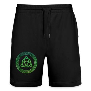 Celtic Knot - Stanley/Stella Trainer Unisex Organic Jogging Shorts - black - Front - Nik (191cm) & Marisol (170cm)