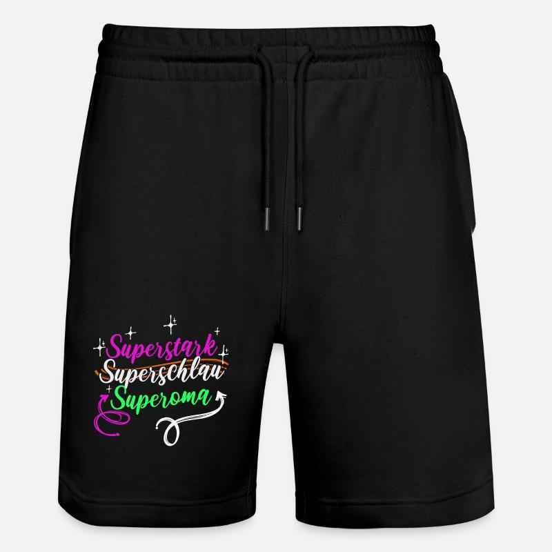 Superoma Spruch Großmutter Oma Rentnerin - Stanley/Stella Unisex Bio Joggingshorts Trainer  - Schwarz