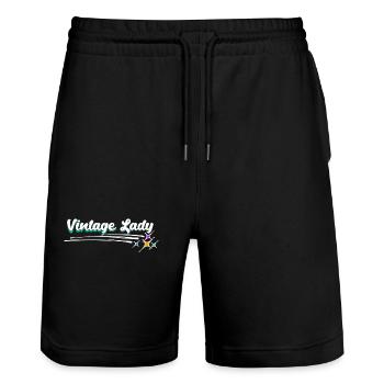 Alte Frau Großmutter Oma Vintage Statement - Stanley/Stella Unisex Bio Joggingshorts Trainer  - Schwarz - Vorne - Nik (191cm) & Marisol (170cm)