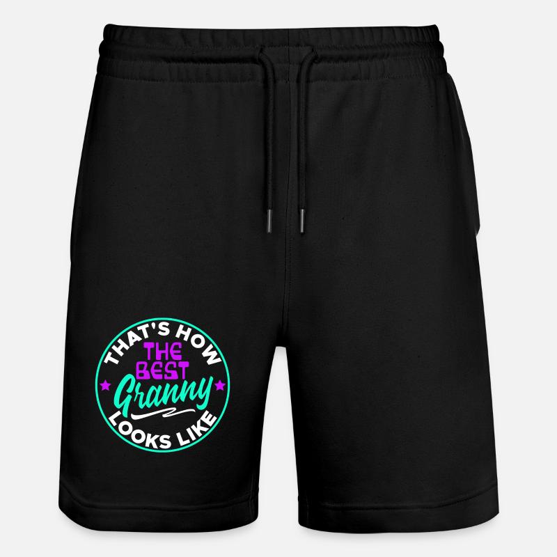 Cool Statement Beste Oma Enkelkind Großmutter - Stanley/Stella Unisex Bio Joggingshorts Trainer  - Schwarz