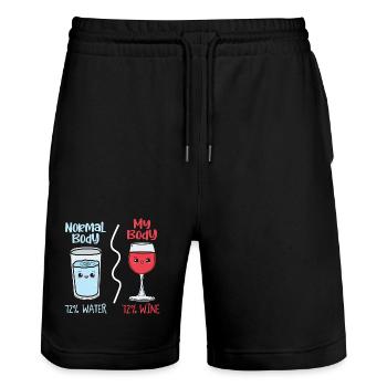 72 % Corps du vin – Amateur de vin Drôle - Short de jogging bio TRAINER Stanley/Stella unisexe - noir - Devant - Nik (191cm) & Marisol (170cm)