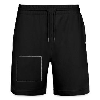 Brosse de cadre effilochée | Graphique vectoriel - Short de jogging bio TRAINER Stanley/Stella unisexe - noir - Devant - Nik (191cm) & Marisol (170cm)