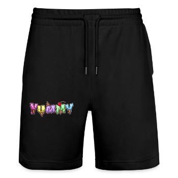 Eis Lecker Süßigkeiten Spruch Nachspeise Naschen - Stanley/Stella Unisex Bio Joggingshorts Trainer  - Schwarz - Vorne - Nik (191cm) & Marisol (170cm)