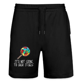 Naschkatzen Süßigkeiten Statement Bonbon Lecker - Stanley/Stella Unisex Bio Joggingshorts Trainer  - Schwarz - Vorne - Nik (191cm) & Marisol (170cm)