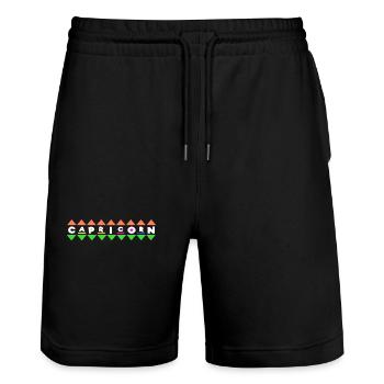 Constellation Horoscope Superstition Sky Capricorn - Stanley/Stella Trainer Unisex Organic Jogging Shorts - black - Front - Nik (191cm) & Marisol (170cm)